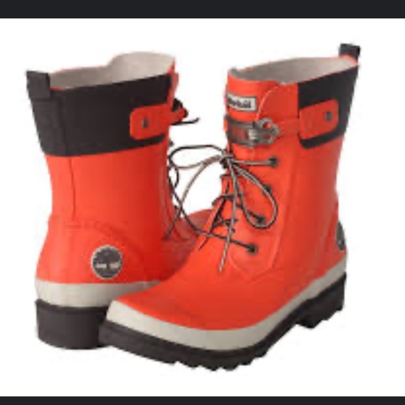 Timberland women’s ' Orange Waterproof Boots size 8 fall winter durable bright - Picture 1 of 14